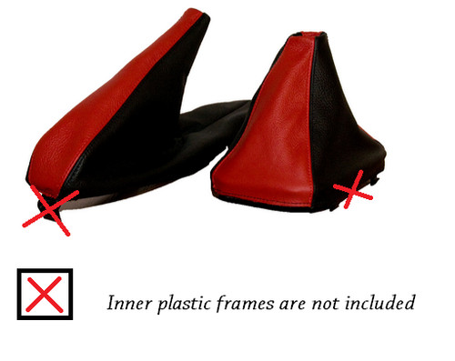 Genuine black red leather - genuine,