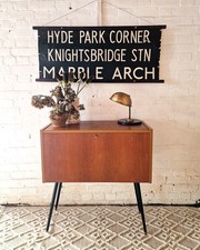 Mid Century Small Cocktail Cabinet / Sideboard Drop Down Door