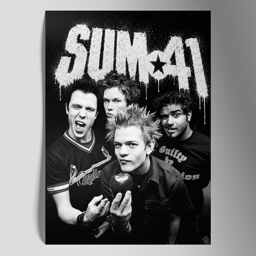 Sum black white poster - white,