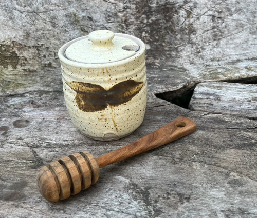 Rustic honey pot with - honey,