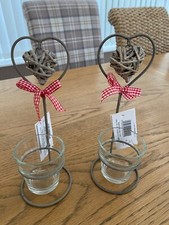 2 Shabby Chic, Glass Tea Light