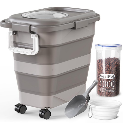 Collapsible dog food container - food,