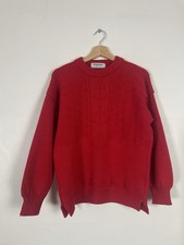 Guernsey Woollens Knit 100% Wool Red Jumper - Size Medium M