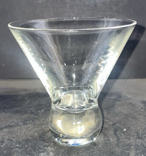 5 Clear Glass Cocktail Glasses, Heavy Bottom.  4" Tall, Mouth 3 7/8".