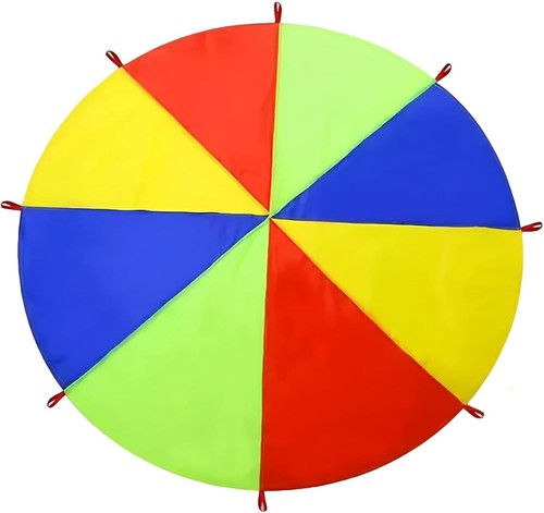 Kids play parachute rainbow - play,