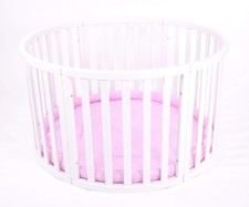 Round Wooden Baby Playpen Pink