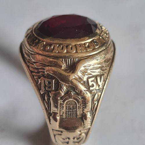 1954 american college ring - college,