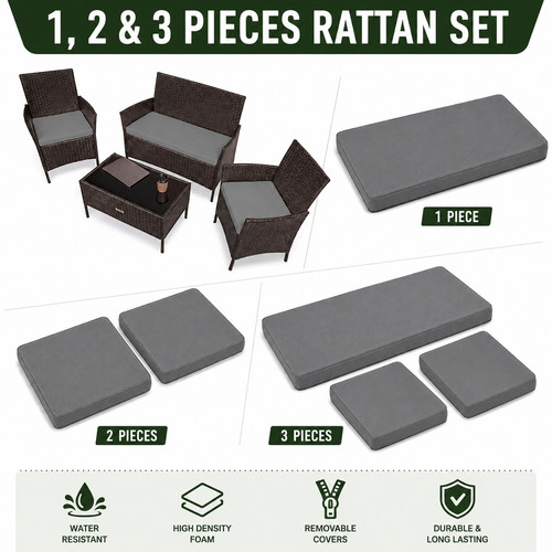3 piece patio rattan - 3,