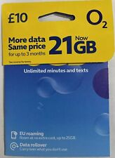 O2 Network SIM Card 21 GB Data + UNLIMITED UK Minutes & Texts