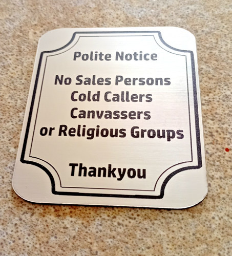 Small engraved sign cold - no,