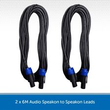 2 x 6M Audio Speakon to Speakon Leads Speaker Cable PA DJ Disco Studio