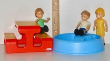 Little Tikes Dollhouse Size Swimming Pool, Picnic Bench ~ Mom Boy Girl