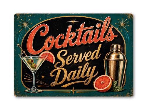 Cocktails served daily - cocktails, metal