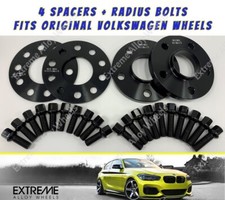 Black Alloy Wheel Spacers 5mm + 15mm Volkswagen Golf Mk4 Polo + Radius Bolts 57