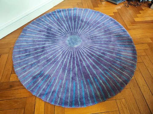 Rare vintage hand tufted - tufted, round