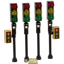 Traffic Lights | City Street Town Road - Pack of 4 | Kit Made With Real LEGO
