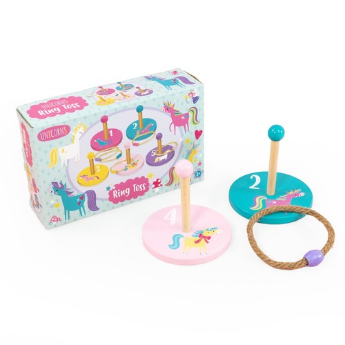 Unicorns wooden ring toss - ring, game