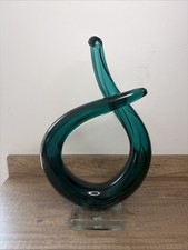 modern teal art glass