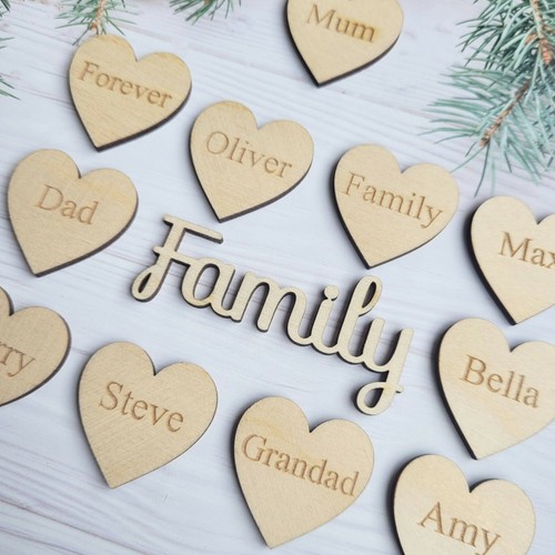 Personalised wooden hearts any - wooden,