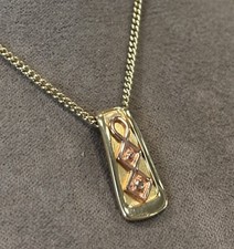 Clogau 9ct Yellow & Rose Gold Queen Eleanor Pendant (18") Rare 7mm x 16mm