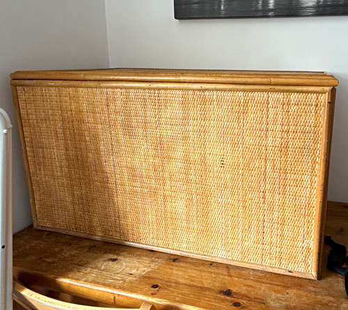 Wood wicker blanket chest - &,