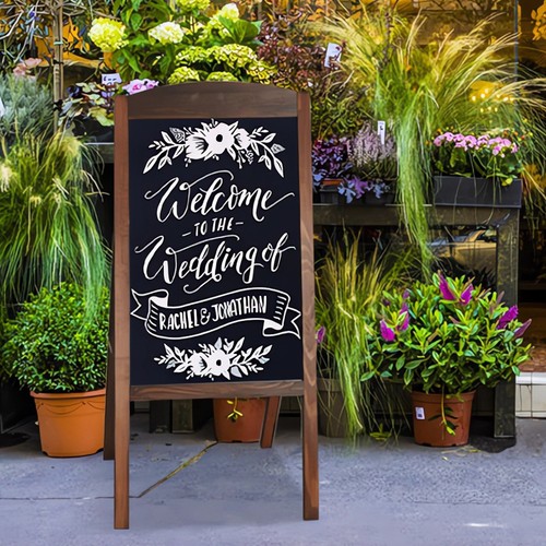 Large wooden chalkboard - large,