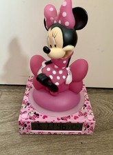 Minnie Mouse Disney 3D Alarm Clock And Light 8.5” Height