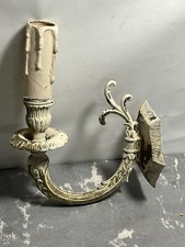 Antique Old Vintage Brass Shabby Chic French Wall Light REWIRED Tested Working