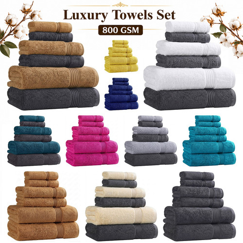 800gsm luxury towels sets 100 - 800gsm,