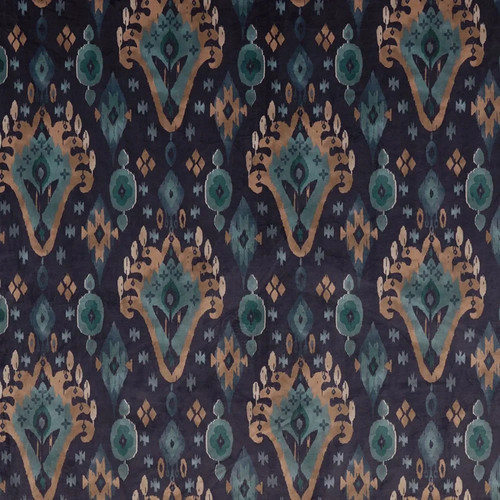 Kasbah navy curtain fabric - navy,