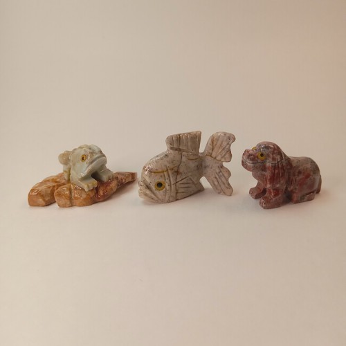 Soapstone animal carving lot - soapstone,