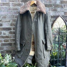 Swedish Army Pilot Sheepskin Canvas winter coat XXL chest 54”(1) WWII 1944