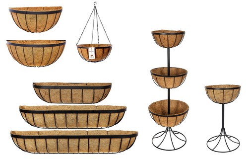 Metal garden wall troughs - garden,