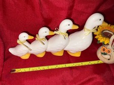 Vintage Ceramic Duck Family Line gabble of geese ornament follow me #c