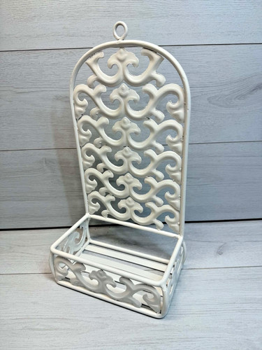 Vintage white wrought iron - vintage,
