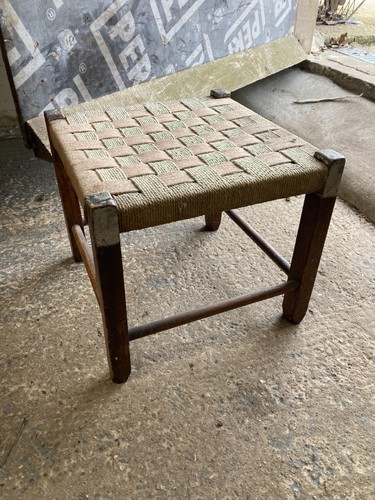 Wooden frame woven - woven, footstool