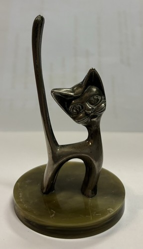 Vintage silver plated cat - cat, ring