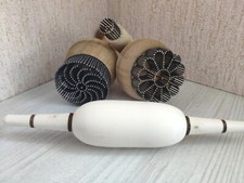 Set of 4 Unique Bread Stamps – Uzbek Traditional Baking Tools + rolling pin #2