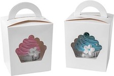 Wedding Candy box Single Cupcakes Muffin Fairy Cake Boxes With Clear Windows.