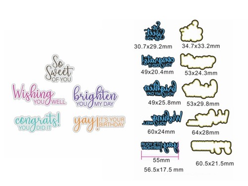 5pcs words hot foil - plate, and
