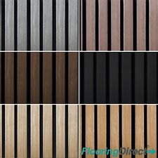 Decorative Slat Wall Panels Real Wood Veneer 3D Contemporary Modern 2.4m x 60cm