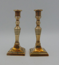Pair Of Small Vintage Brass Candle Sticks 8cm Tall