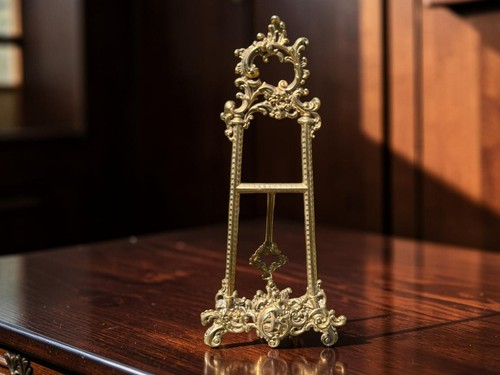 Polished brass easel picture - polished,