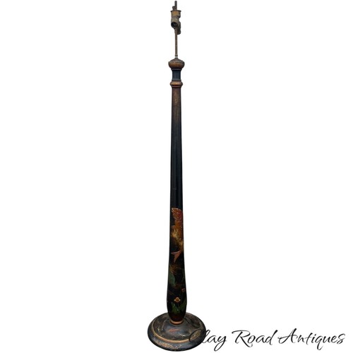 Antique japanned floor lamp - japanned,