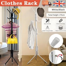 Coat Stand 12 Hooks Coat Hat Jacket Umbrella Floor Standing Rack Clothes Hanger