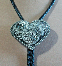 western bolo tie silver tone