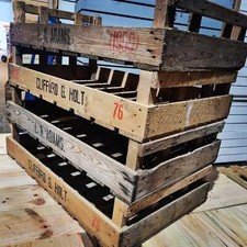 VINTAGE RUSTIC WOOD FARM TRAY APPLE CRATE POTATO CHITTING BUSHEL BOXES.