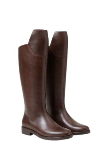 Men brown leather knee high - leather,