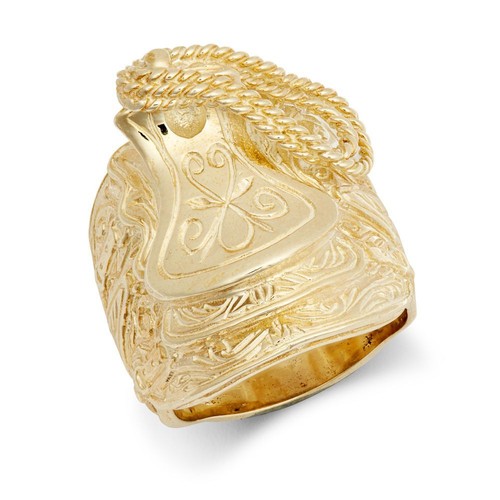 9ct yellow saddle ring - 9ct,