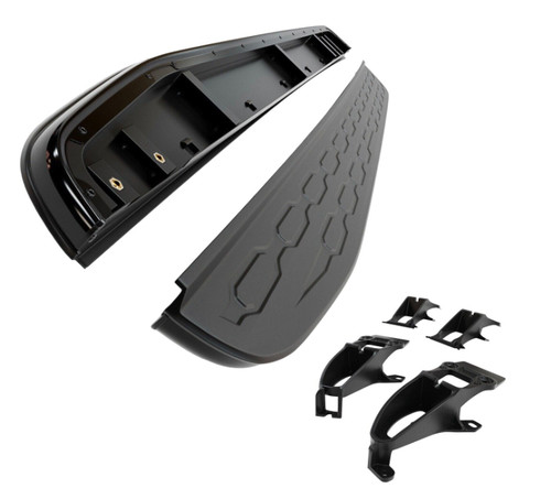 Black side steps - black,